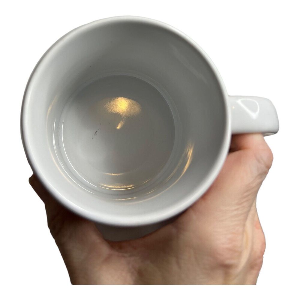 Dunkin Donuts Coffee Mug Cup Peace Love High Five emoji 2018‎ holiday white pink - Picture 6 of 7